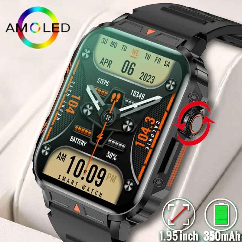 Smartwatch Face - 1,91 Outdoor Militär Smartwatch Männer Bluetooth