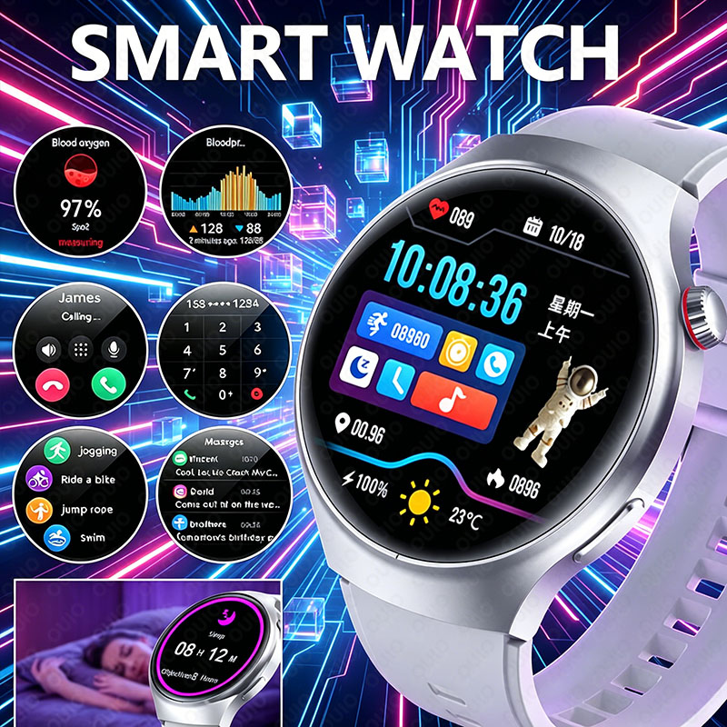 Smartwatch M Active - 2026 Smartwatch Multi-Sport-Modus Bluetooth-Anruf Gesundheitsüberwachung Herzfrequenz