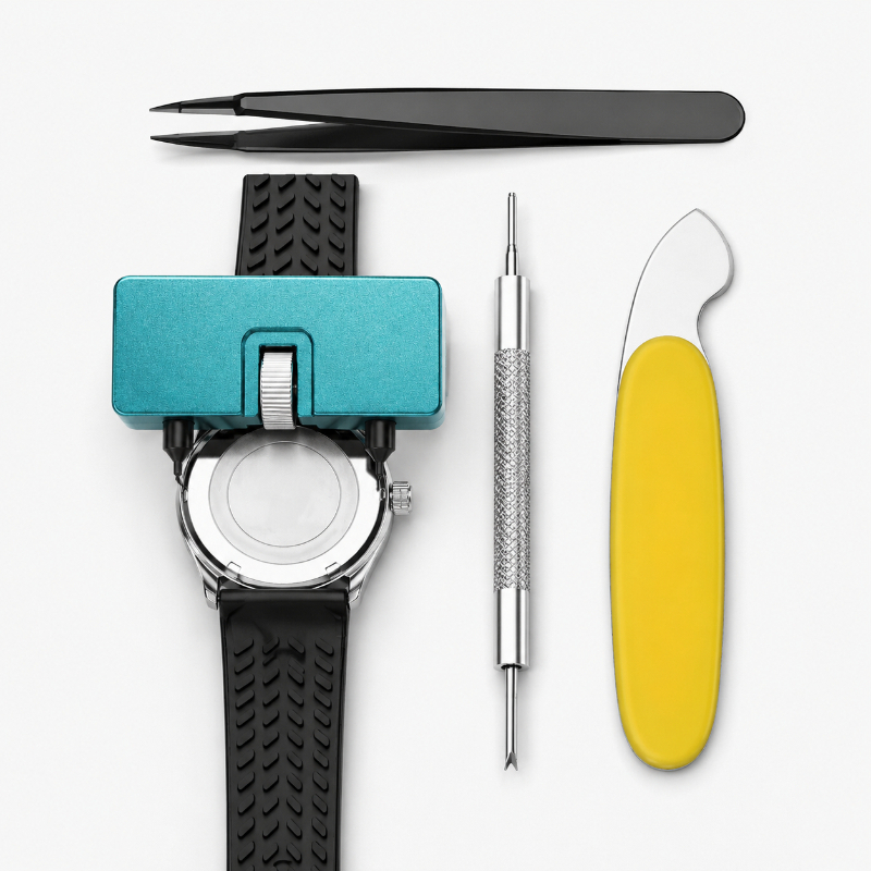 Tool Kit Strap Change - Uhrenreparatur-Werkzeugset: Uhrenarmband-Entferner, Federstegwerkzeug, Pinzette & Uhrengehäuse-Öffnungsmesser