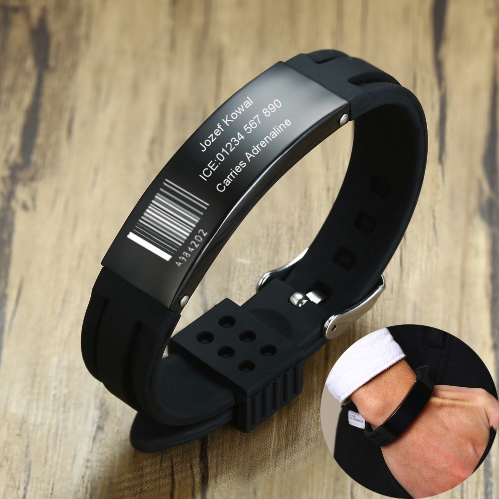 Silicone Band Replacement - Personalisierte Silikon Armband in Schwarz Uhr