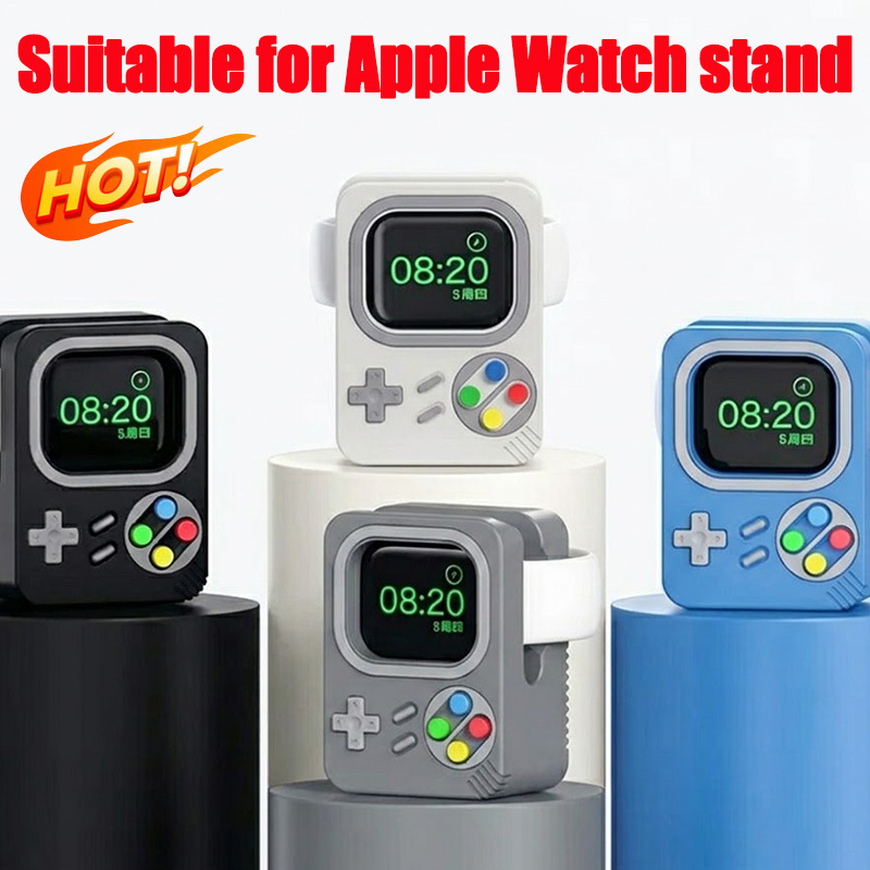 Watch Charging Dock - Desktop-Halterung für Apple Watch Ladegerät-Ständer Retro-Computer-Muster