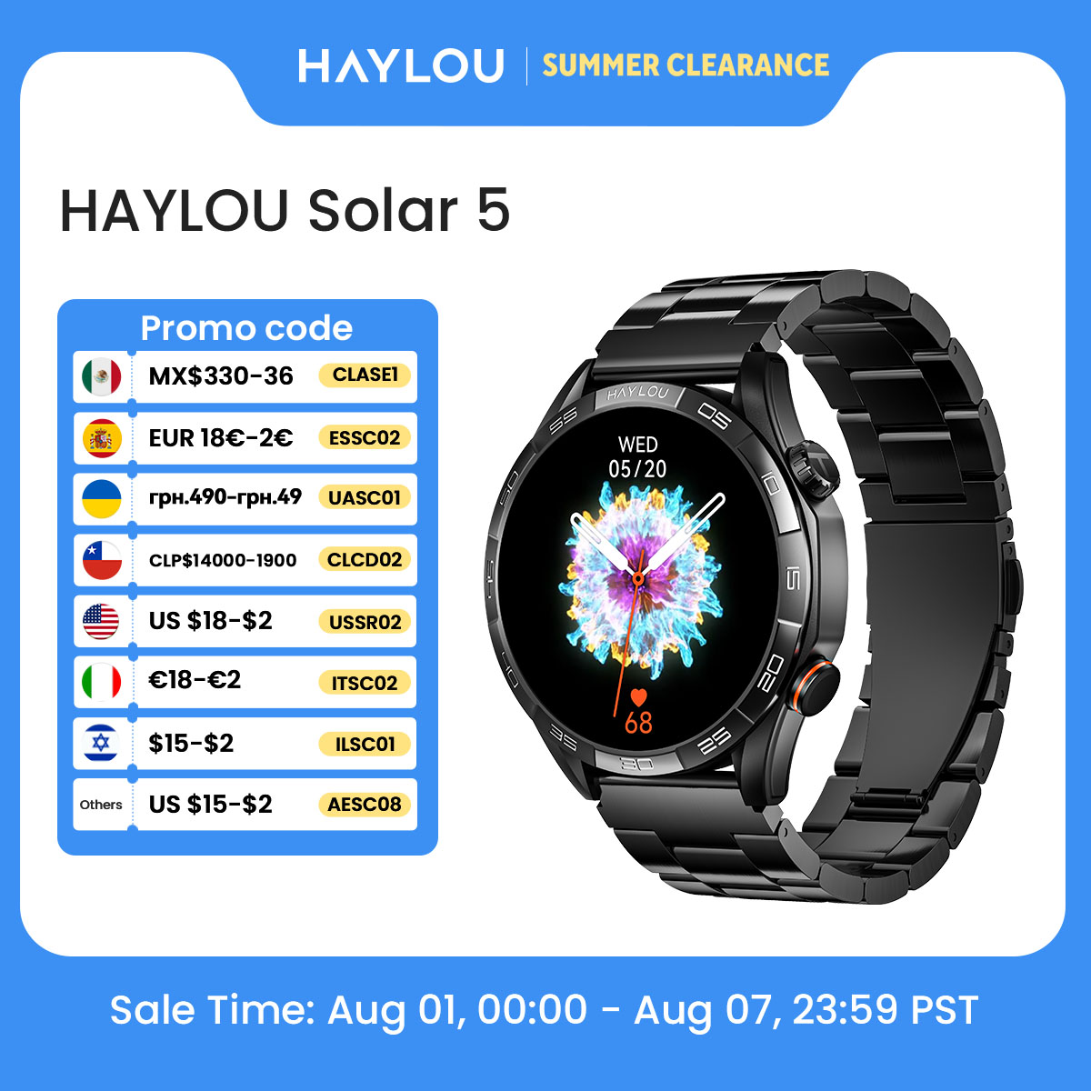 HAYLOU Solar 5 Smartwatch mit  – Smartwatch Face Bewertung und Preis