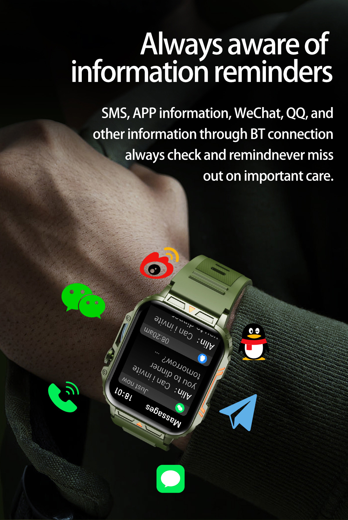 1,91 Outdoor Militär Smartwatc – Smartwatch Face Bewertung und Preis