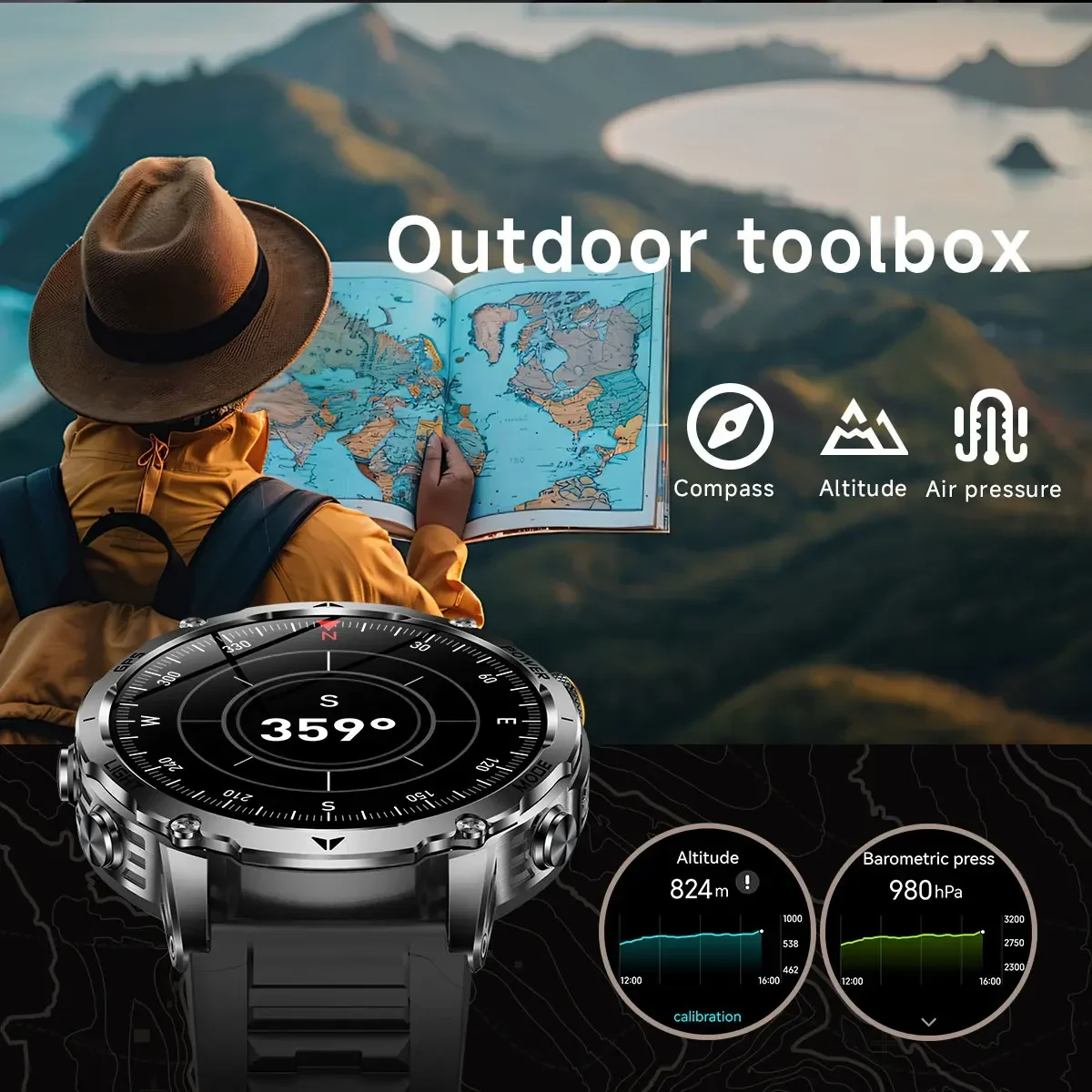 Herren-Militär-Smartwatch mit  – Smartwatch M Active Bewertung und Preis