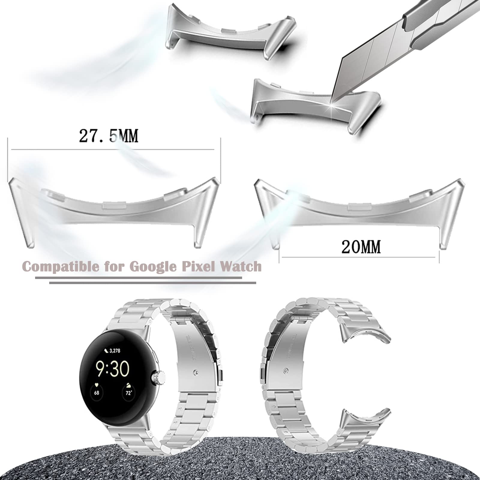 1/2 paar Metall Stecker Für Go – Watch Band Connector Bewertung und Preis